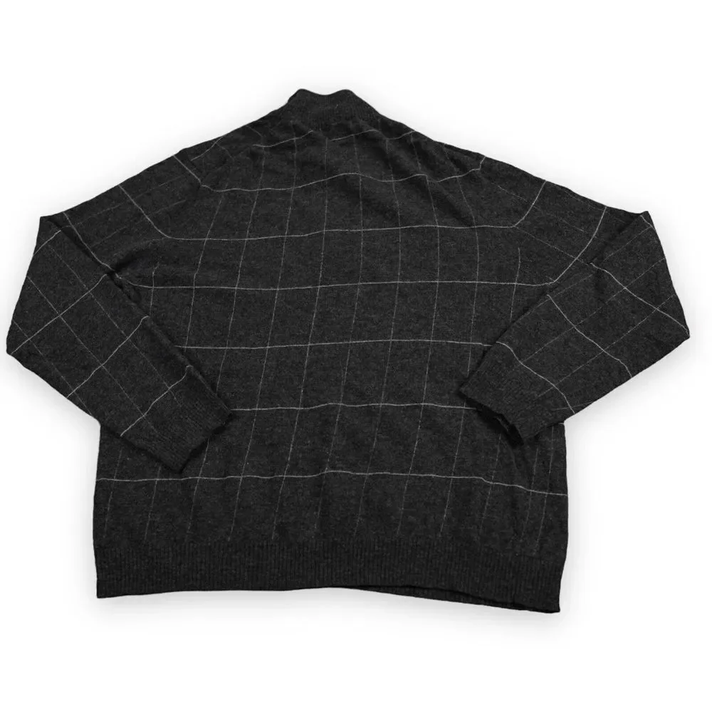 VTG Banana Republic Vera Pelle Sweater Mens Extra Large Windowpane Italian Wool‎